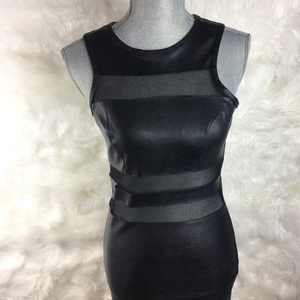 Black Leather Feel Dress